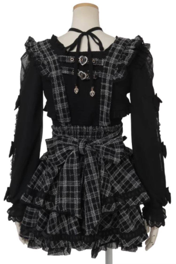 Enchanting Layered Printed Lace Suspender Skirt with Ruffles in Three Variants