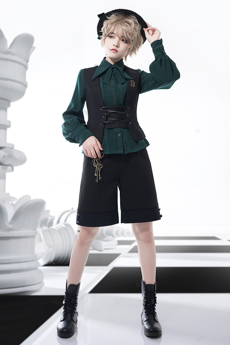 Vintage Ouji Lolita Vest with Elegant Gothic Detailing