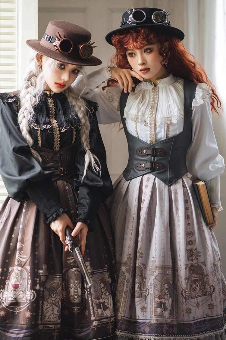 Punk Gothic Lolita Vest with Demon Hunting Print