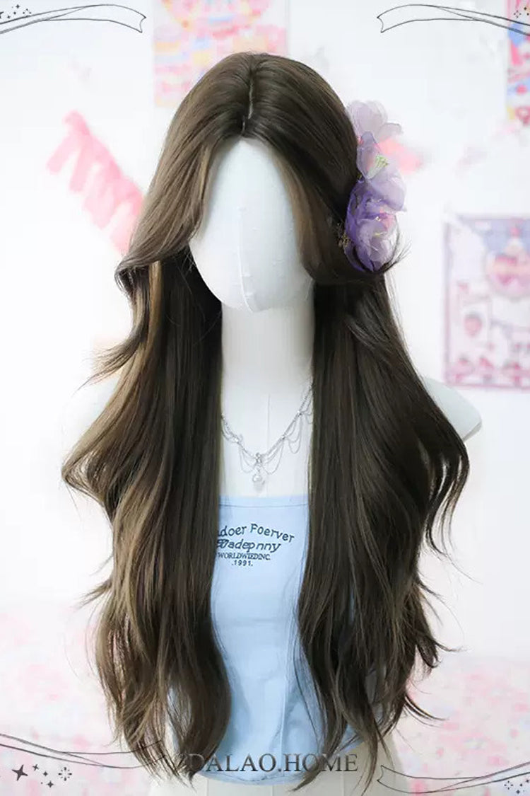 Wavy Curly Sweet Lolita Long Wig in Brown