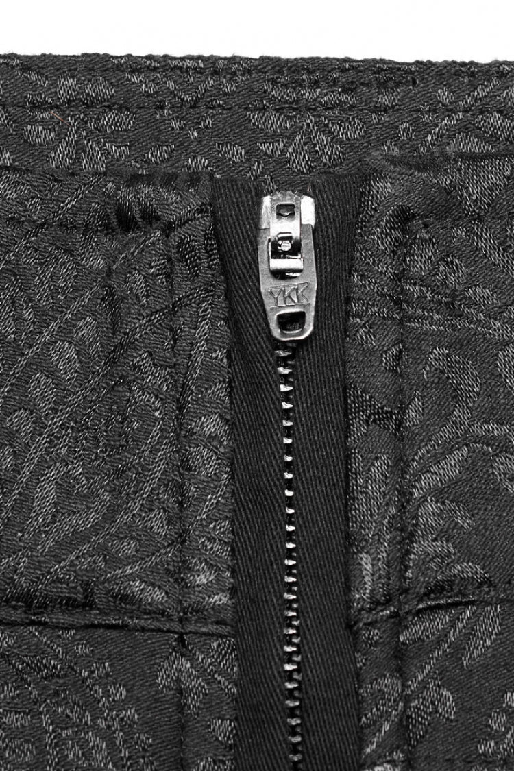 Slate Gothic Pants with Front Zip and Slim Fit