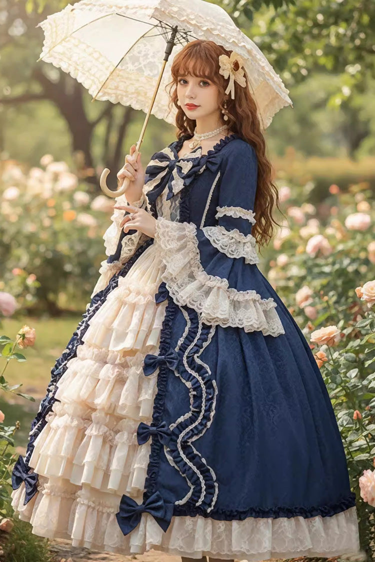 Victorian Princess Dress - Long Sleeve Ruffle Bow
