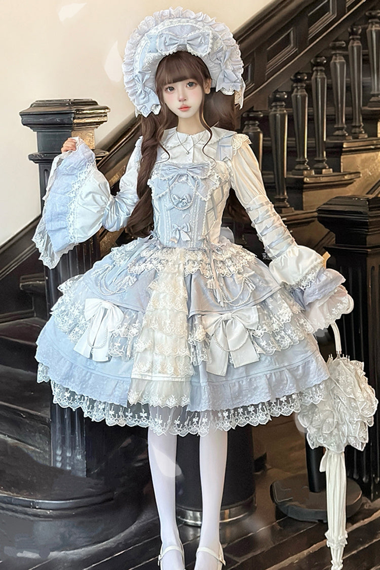 Sakura Love Gorgeous Lolita JSK with Embroidery and Jacquard Ruffles