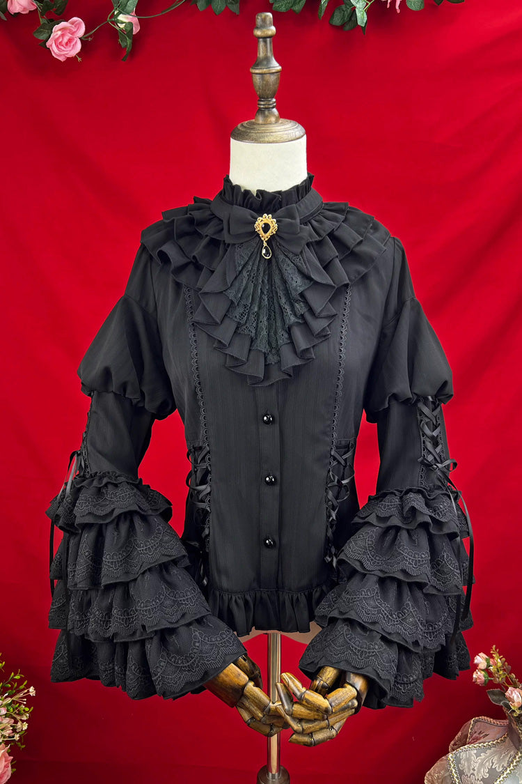 Trumpet Sleeve Ruffled Lace Elegant Lolita Blouse