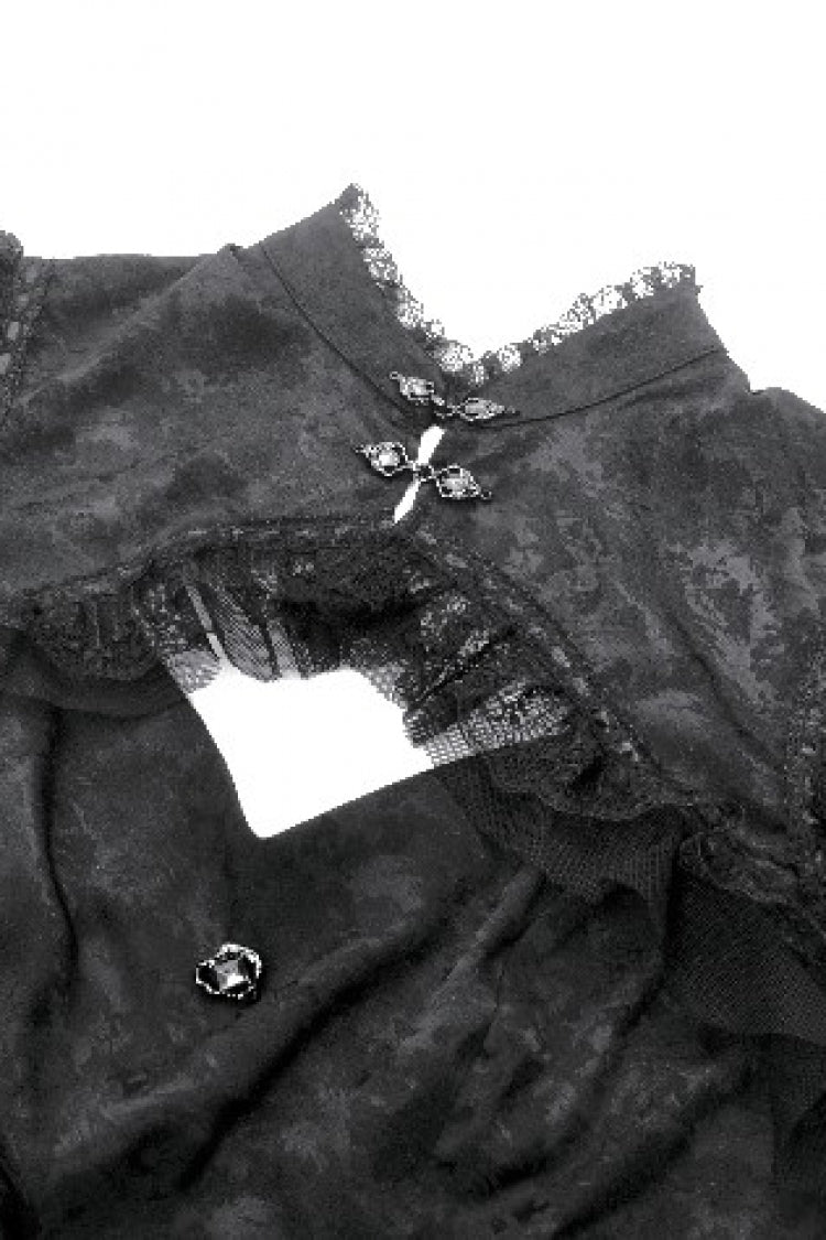 Victorian Corset Top with Lace-Up Front and Cutouts