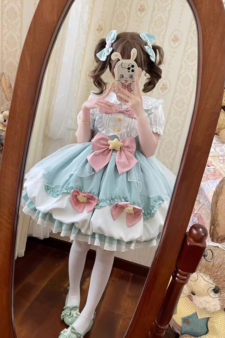 Wishing Star Bowknot JSK Dress with Bud Accents