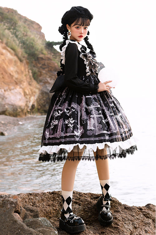 Front and Back Big Bows Pattern Print JSK Dress