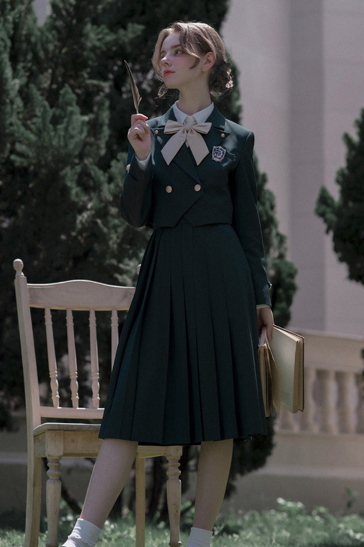 Green Artemis Collegiate Elegant Lolita Jumper Dress