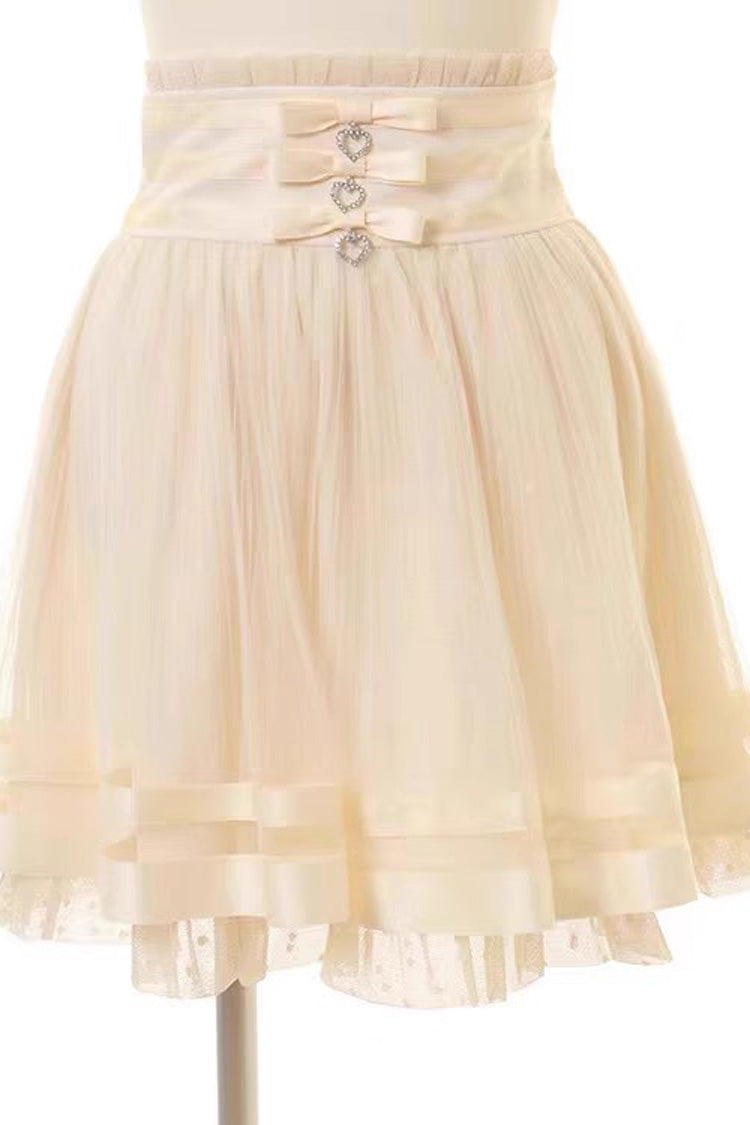 Multi Layered Ruffle Lace Sweet Jirai Skirt in Three Shades