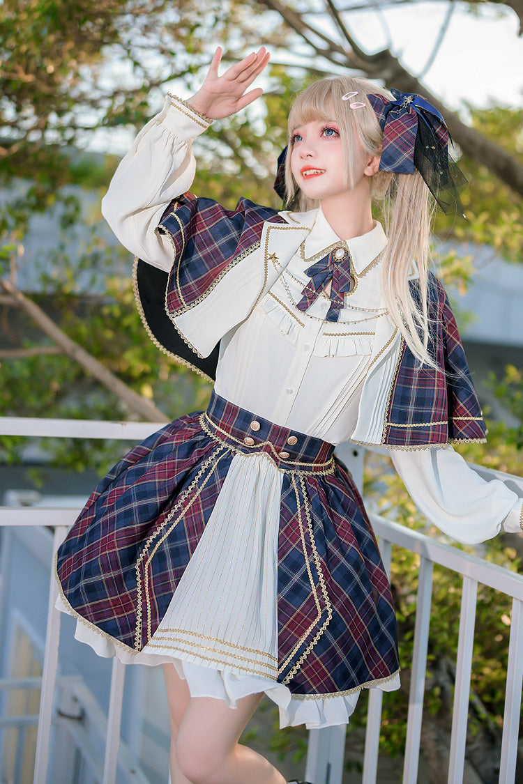 Multi-Color Plaid Ruffle Sweet Lolita Skirt with Idol Style
