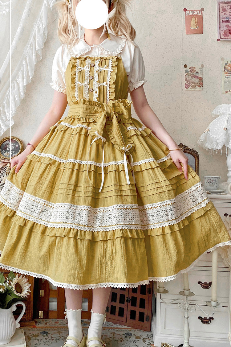 Ruffle Bowknot Lace Sweet Lolita JSK in 6 Colors - Summer Flower Tea
