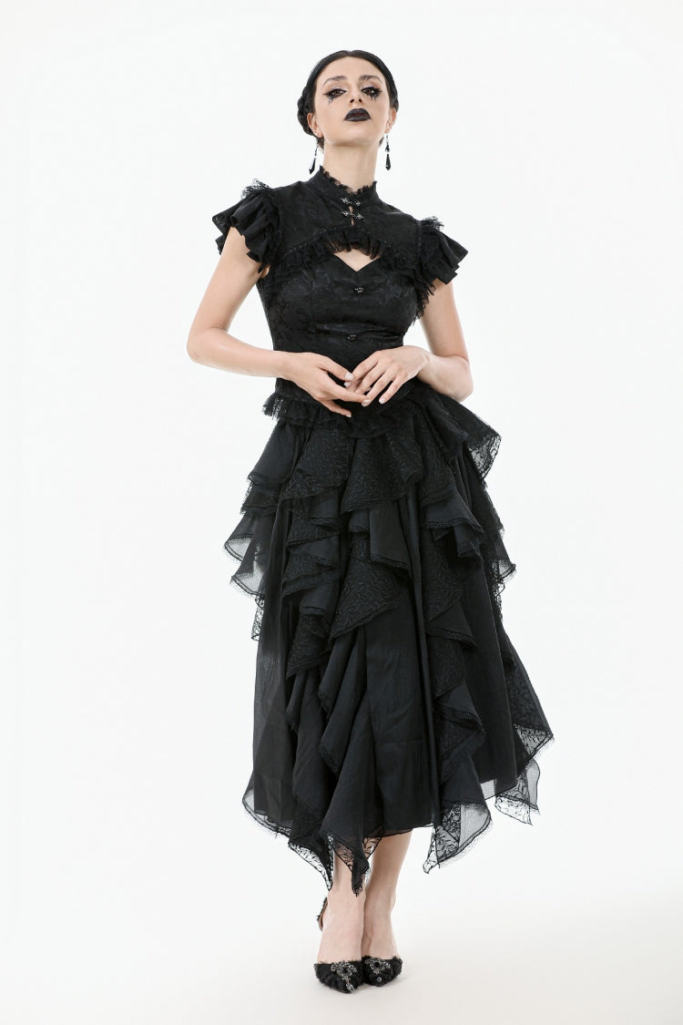 Victorian Corset Top with Lace-Up Front and Cutouts