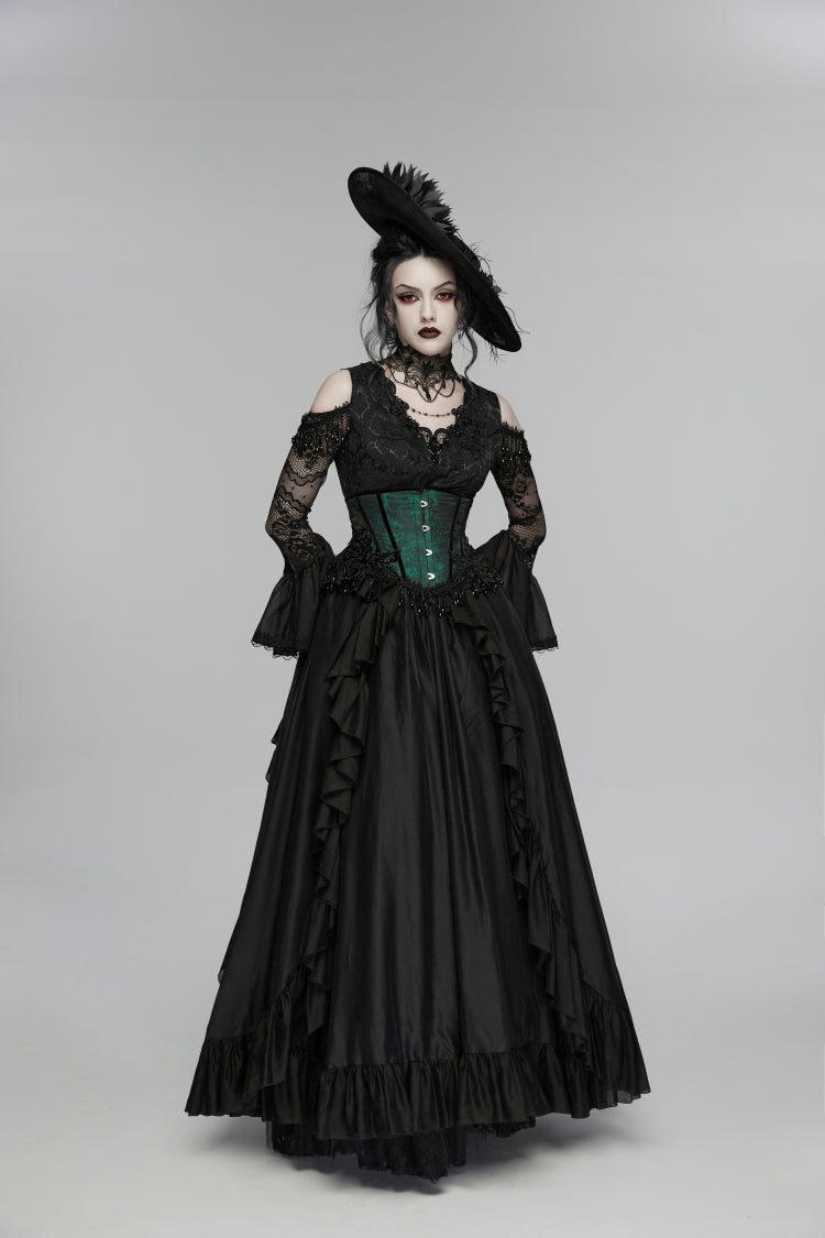 Gothic Corset with Tassels and Lace-Up