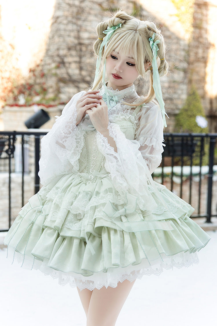 Green Halterneck Jacquard Bow Ballet JSK