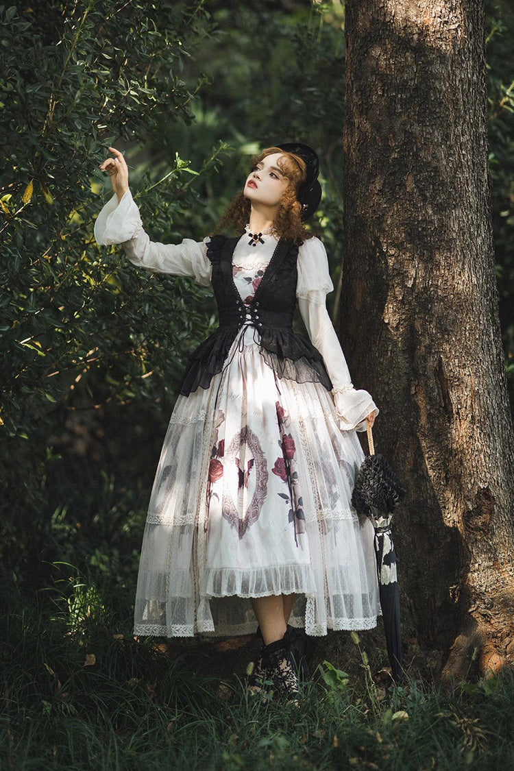 Multi-Color Printed Ruffled French Gothic Dress Set - Princess Classic