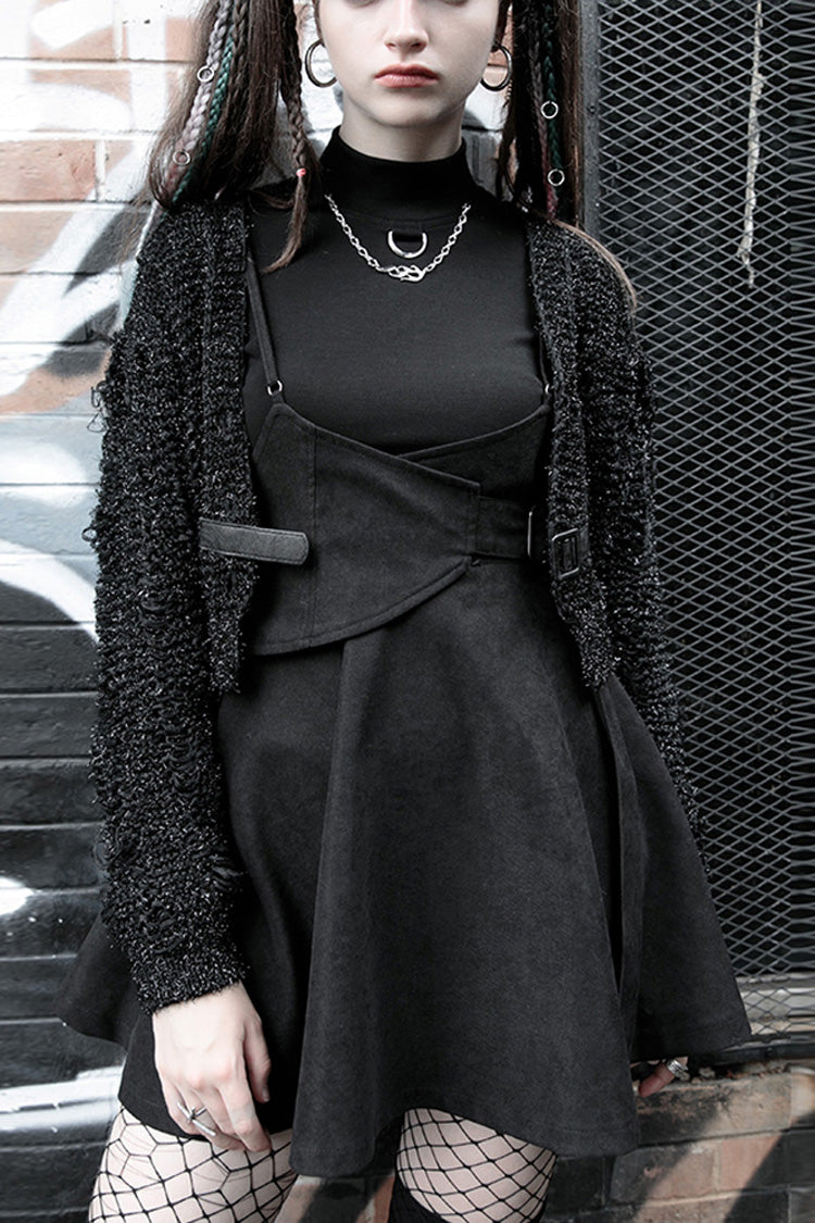 Steampunk Dress with Strap Buckle and High Waist for Women