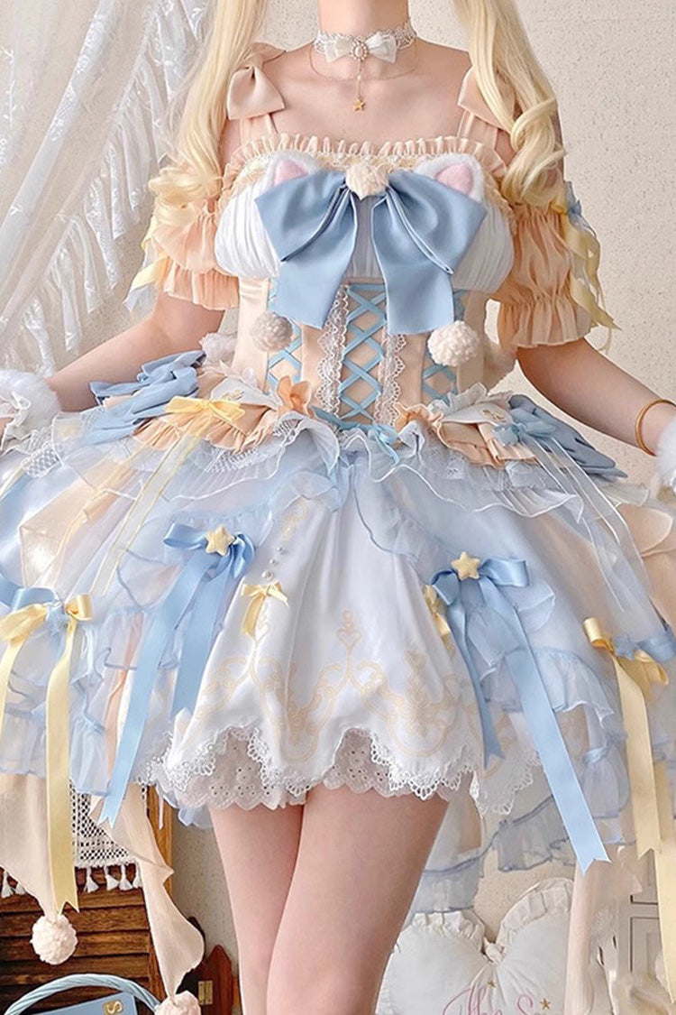 Blue Hanayome Bow Princess Sweet Lolita Dress