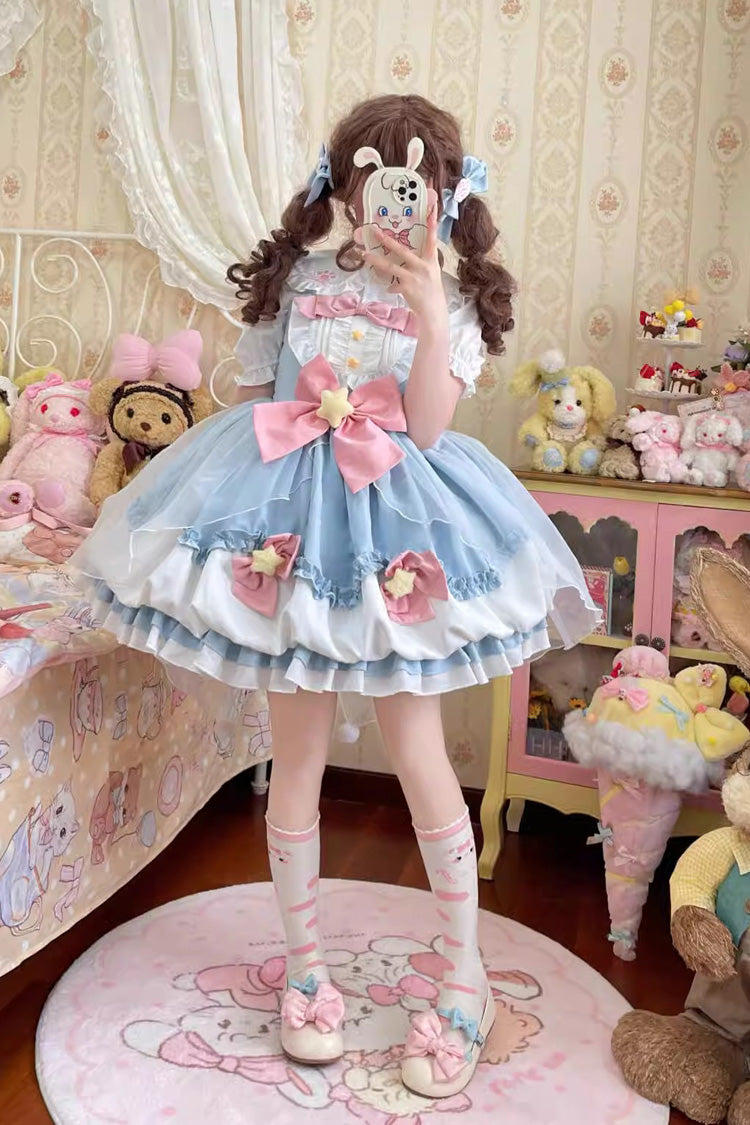 Wishing Star Bowknot JSK Dress with Bud Accents