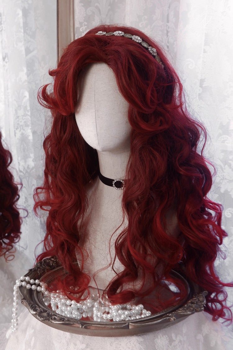 Villain Miss Dark Red Curly Sweet Lolita Wig