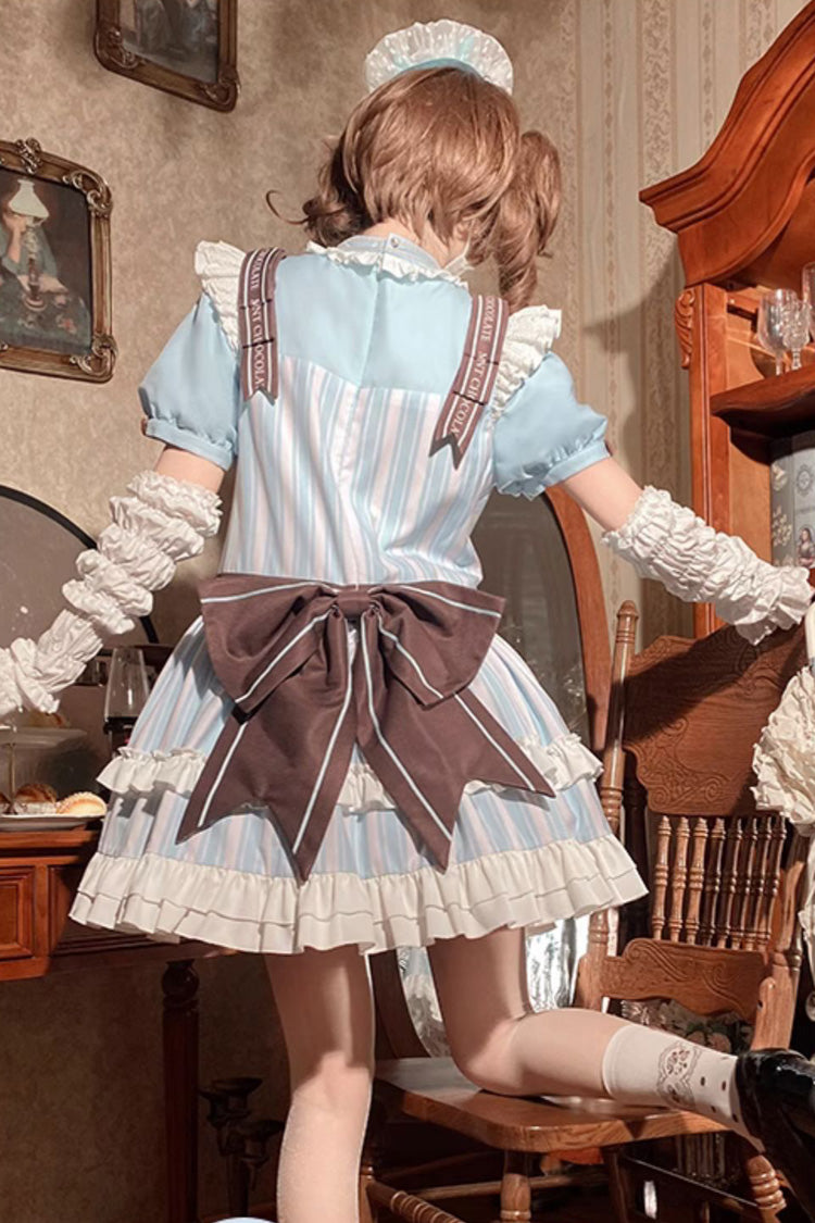 Sea Salt Cookies Short Sleeved Printed Ruffled Sweet Lolita Dress
