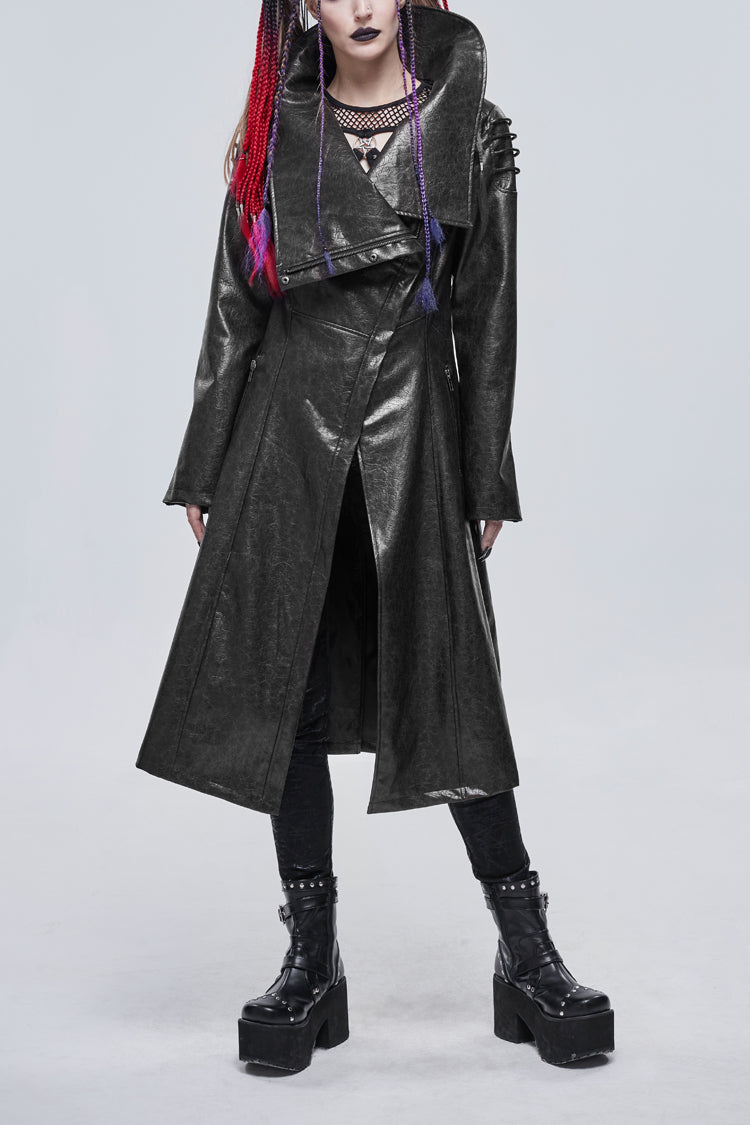 Punk Jacket with Large Neckline and Straps