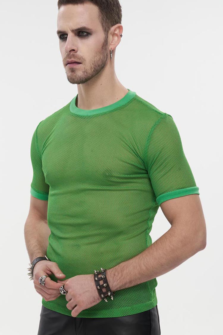 Emerald Gothic Diamond Mesh Stretch Short Tee