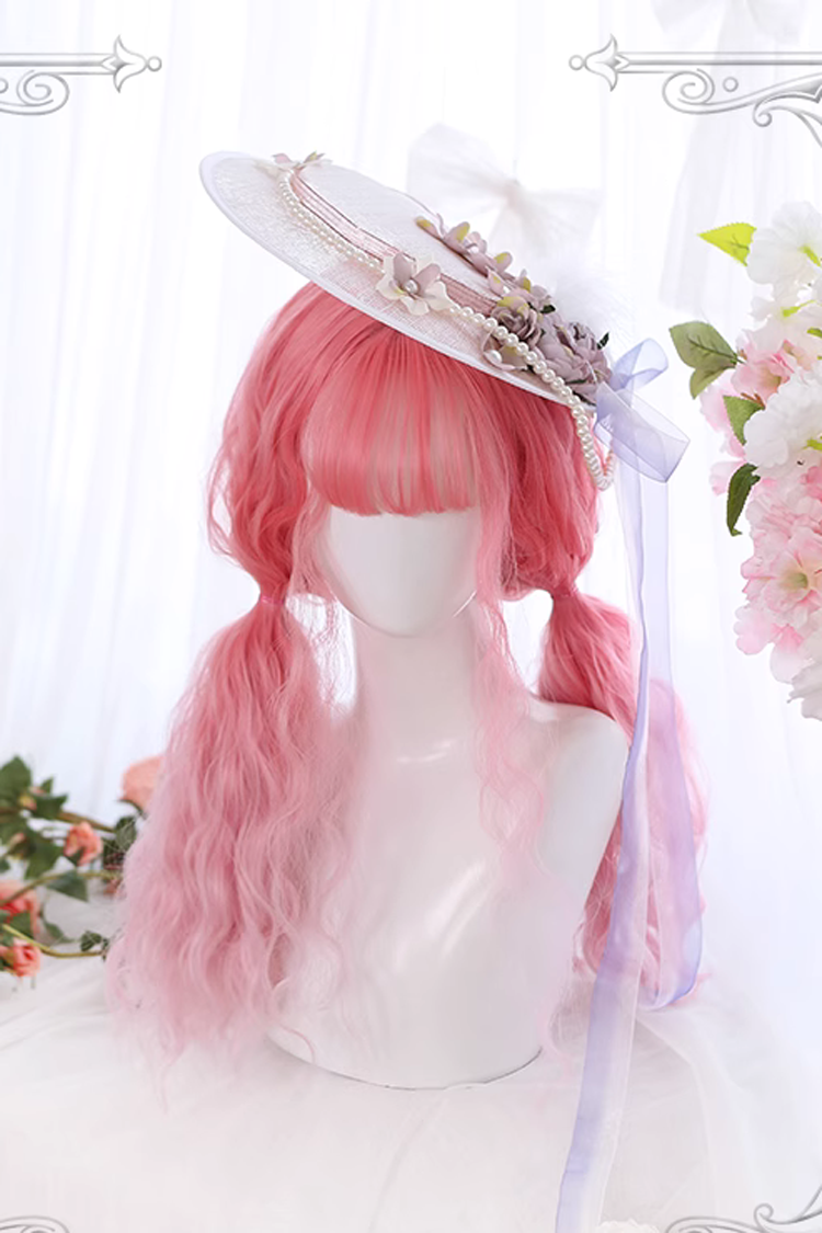 Blush Cherry Blossom Gradient Long Curly Lolita Wig