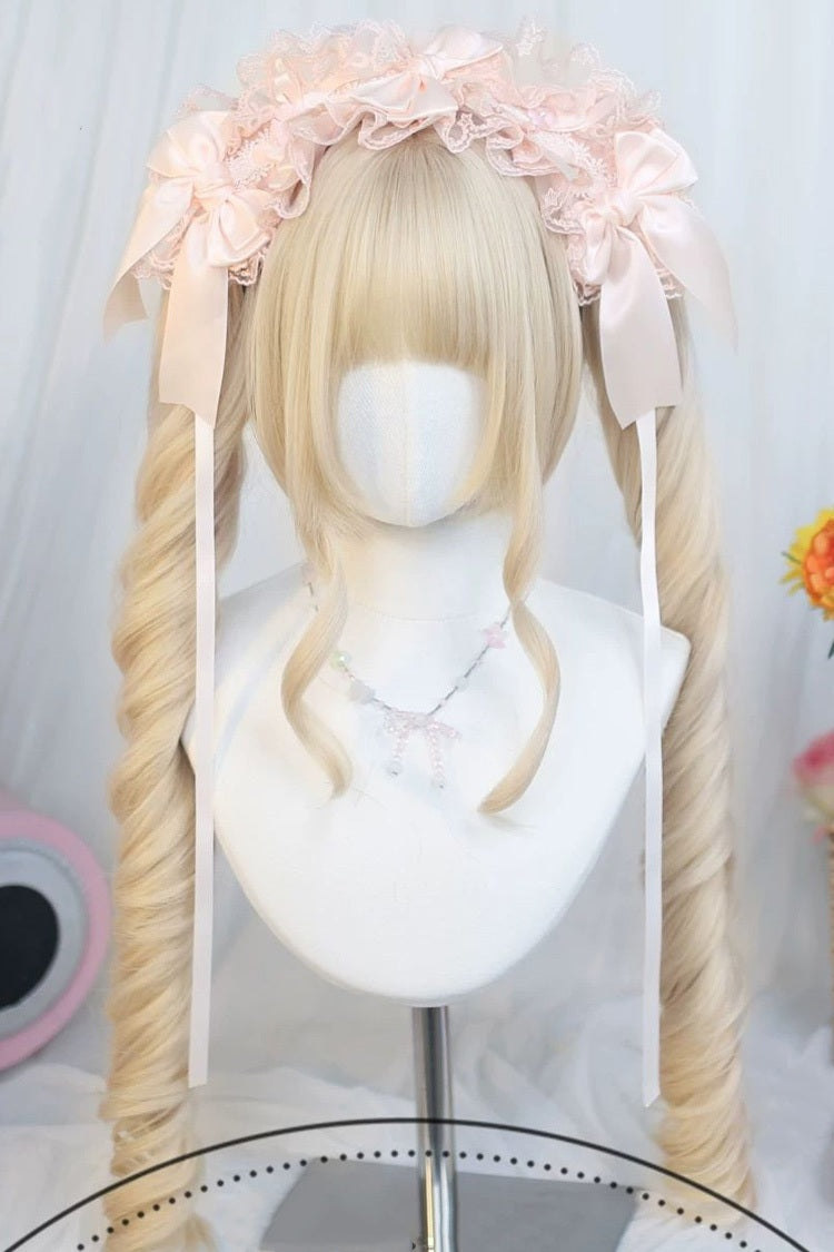 Sweet Lolita Twin Pigtail Wig Set with Roman Curls