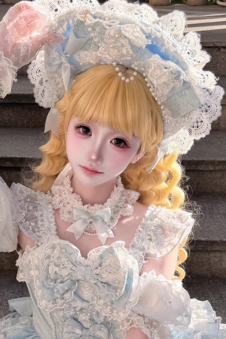 Blonde Wispy Bangs Long Ringlets Sweet Lolita Wig