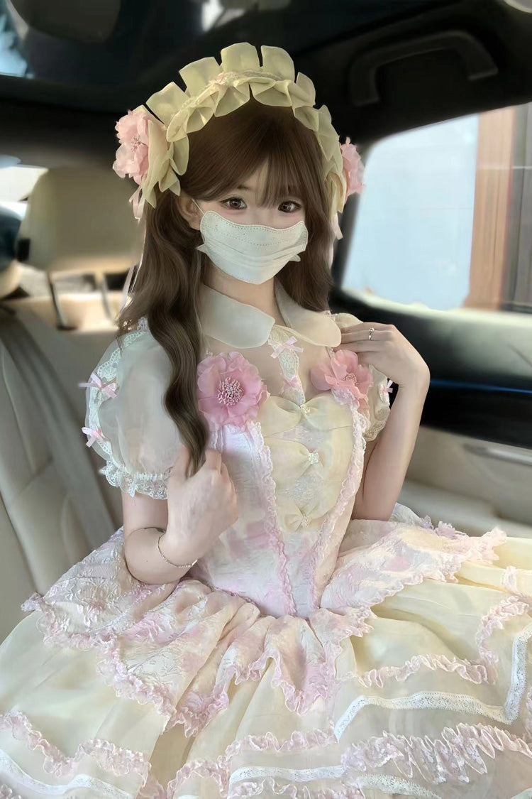 Jasmine Rain Print Stitching Lace Sweet Lolita JSK Dress in Six Colors