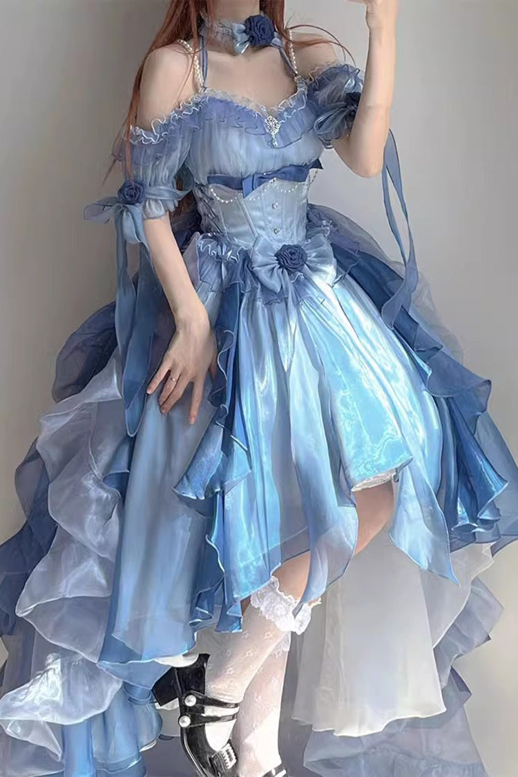 Azure Elegant Princess Sweet Hanayome Dress with Bows