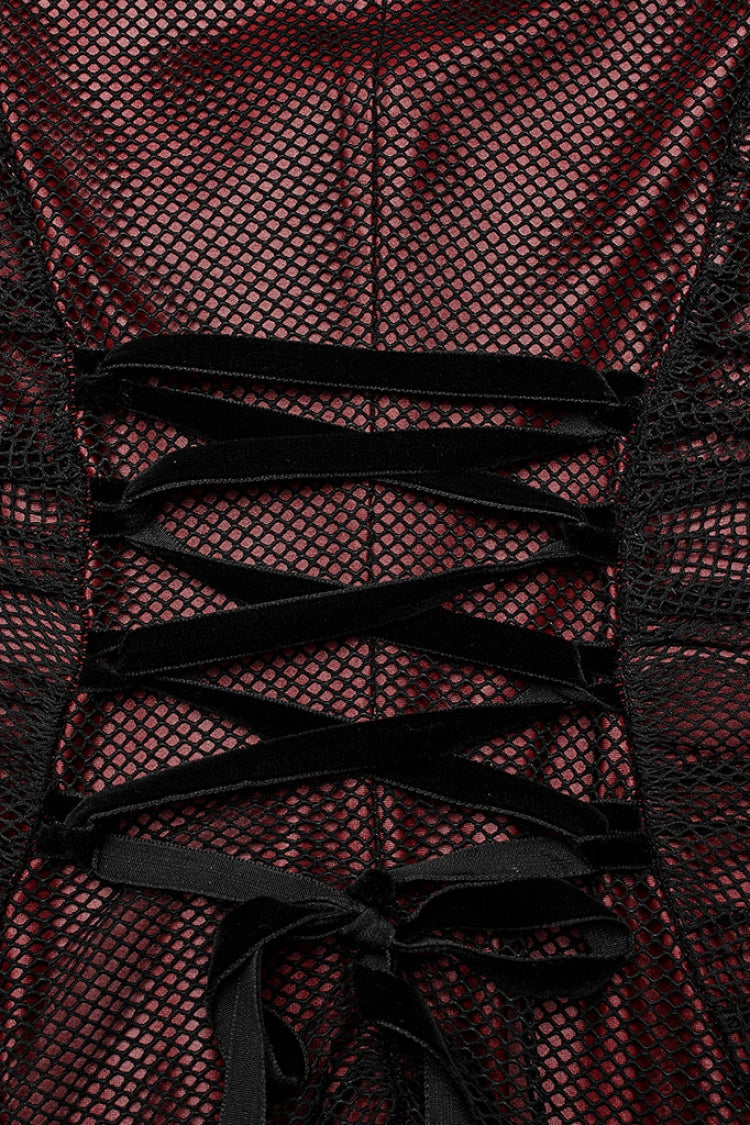 Slim Fishtail Mesh Sleeveless Gothic Dress