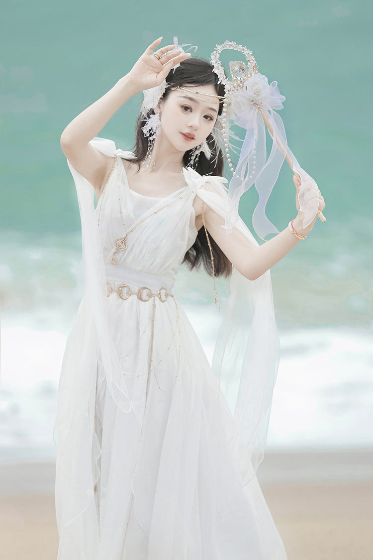 Ivory God's Messenger Greek Style Sleeveless Ruffle Elegant Lolita JSK