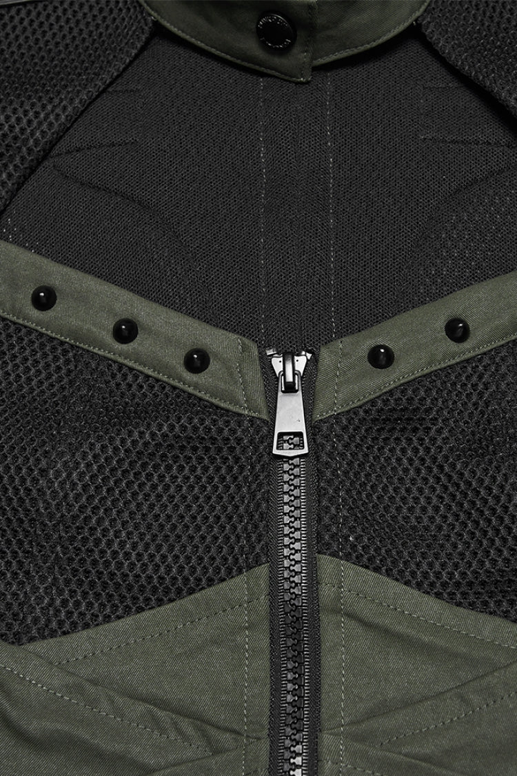 Cut-Out Studded Mechanical Sleeveless Punk Tank
