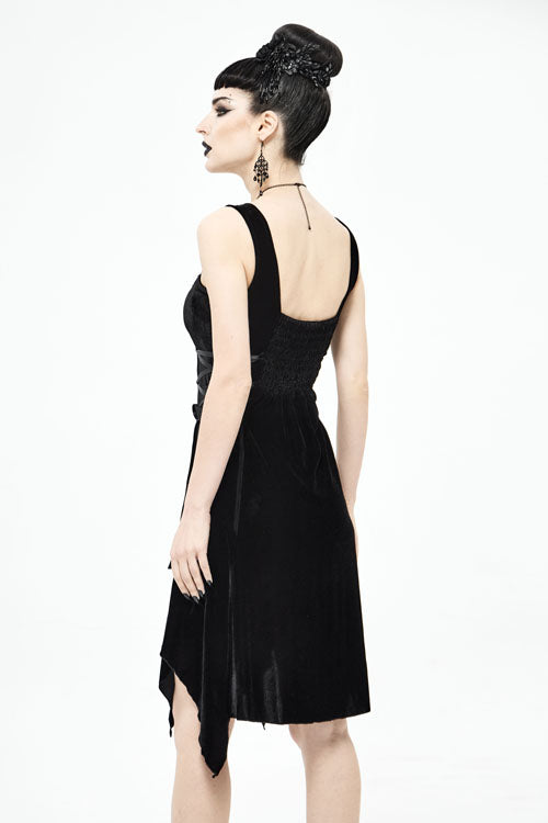 Angular Hem Gothic Dress with Sharp Silhouette