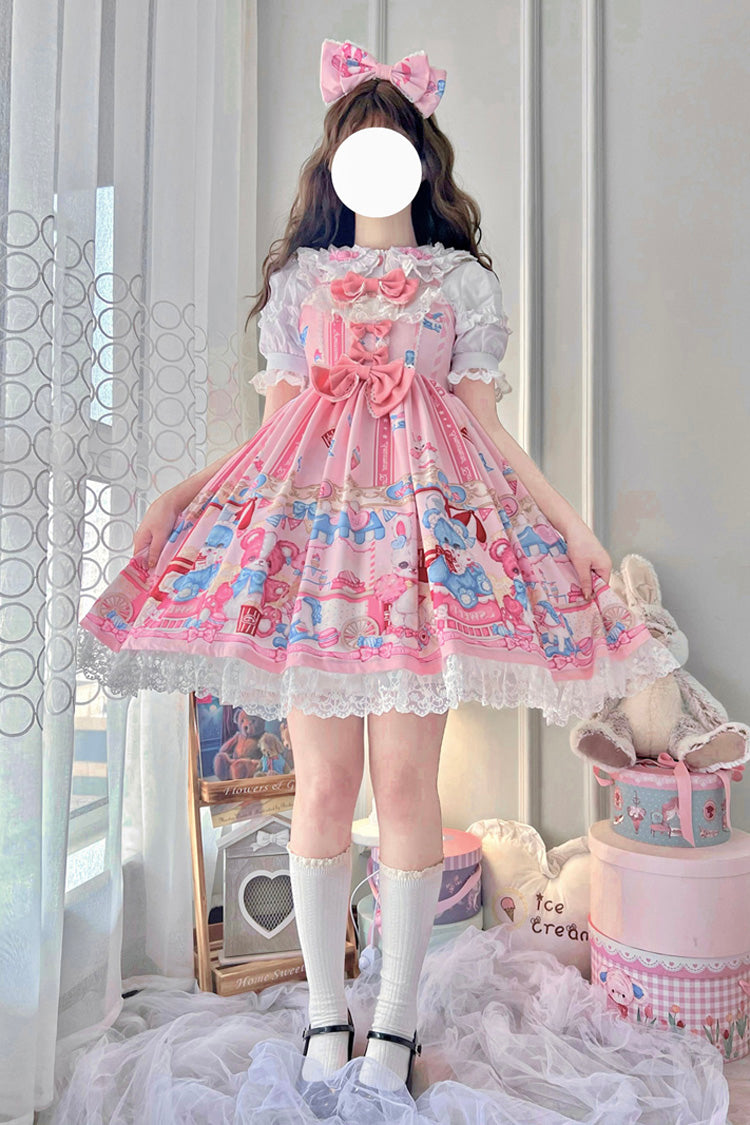 Pink Doll-Themed JSK with Ruffle and Bowknot