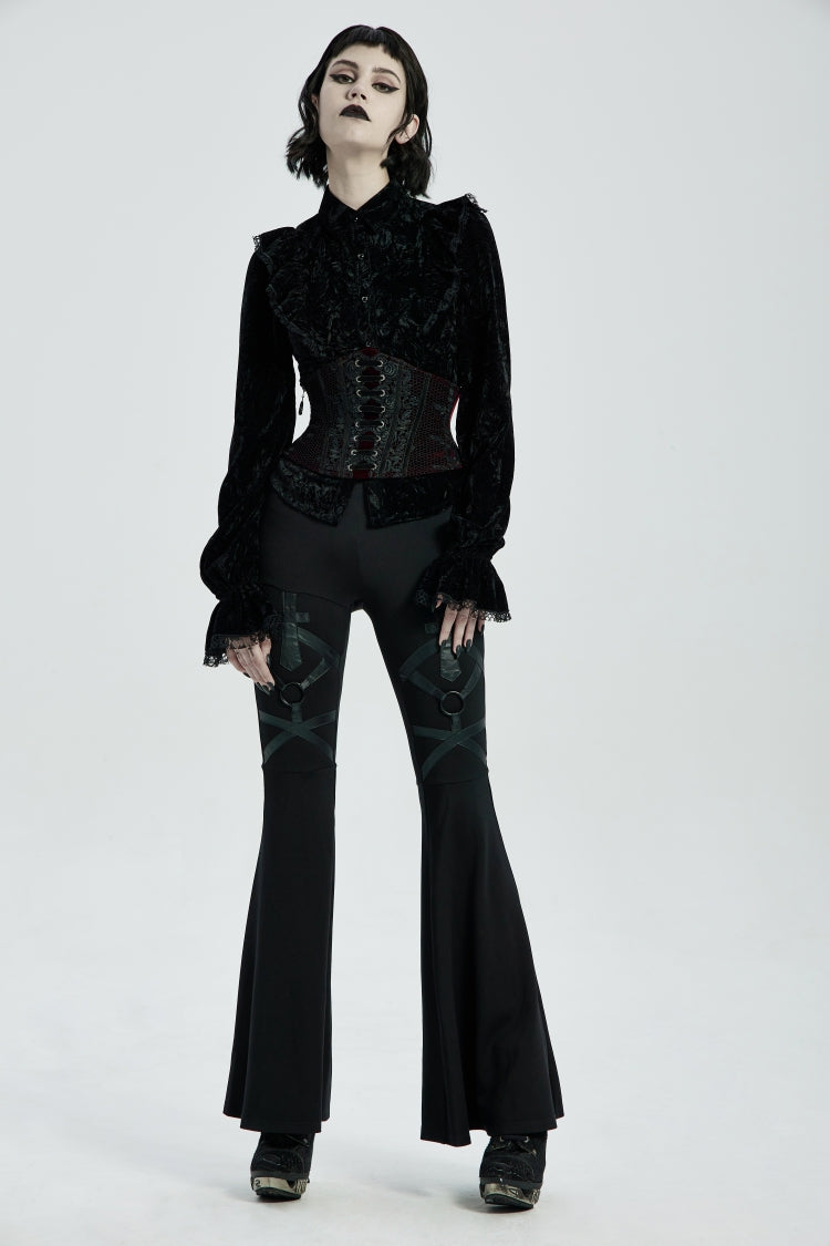 Crimson Jacquard Laced Slim Corset