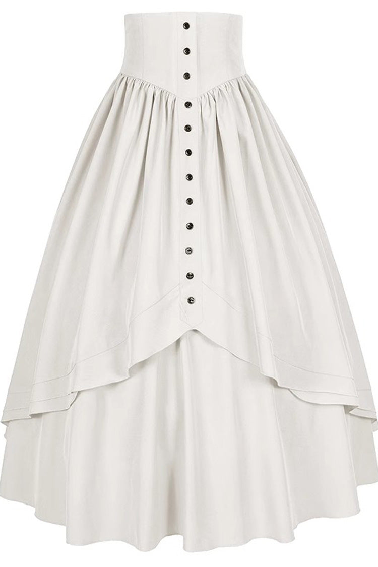 Elegant Gothic Ruffle Victorian Skirt in 8 Hues