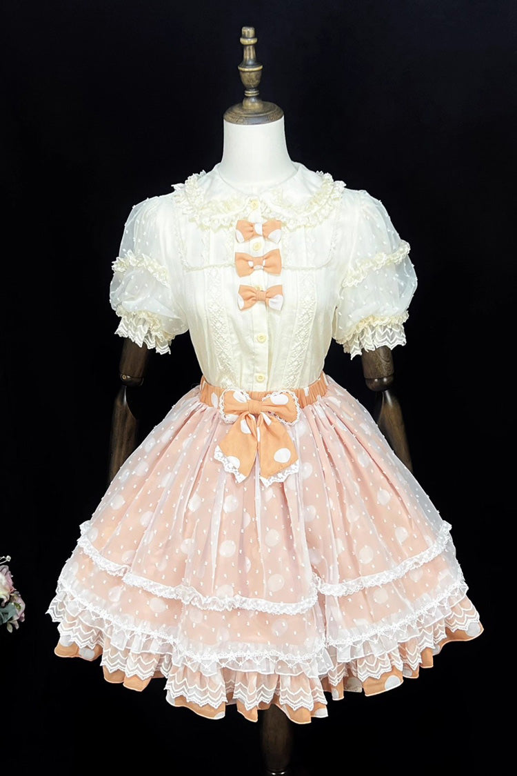 Printed Ruffled Bow Sweet Lolita Skirt