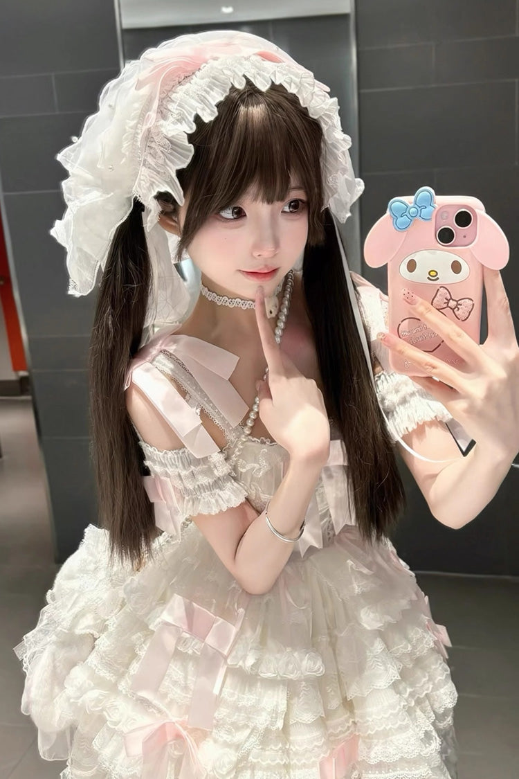 Love Song Multi-Layered Ruffled Bowknot Lace Sweet Princess Jsk Dress