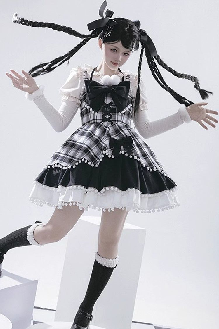 Confession Function Multi-Layer Ruffle Bowknot Color Block Sweet Lolita Jsk Dress