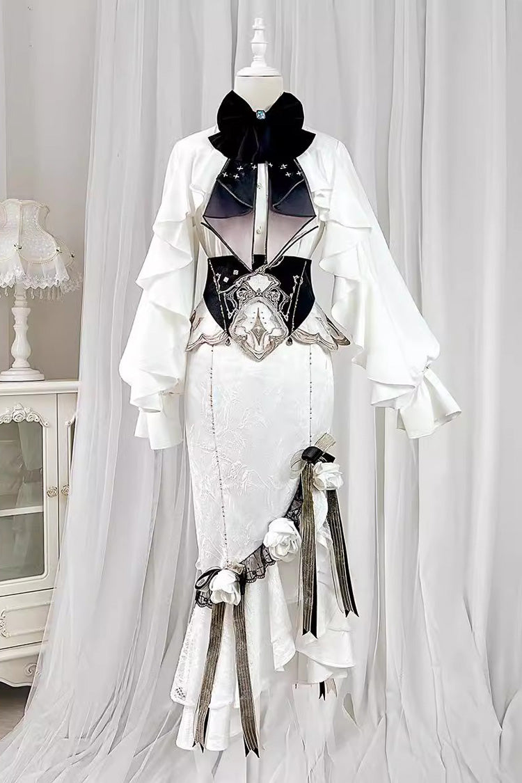 Ivory Palace Style Fishtail Skirt with Ruffles - Star Gate