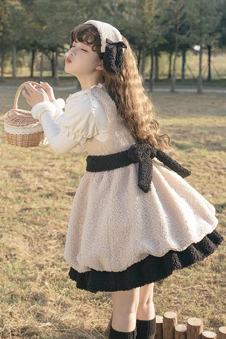 Ivory Cute Ollie The Sheep Autumn Winter Sweet Lolita Jsk Dress