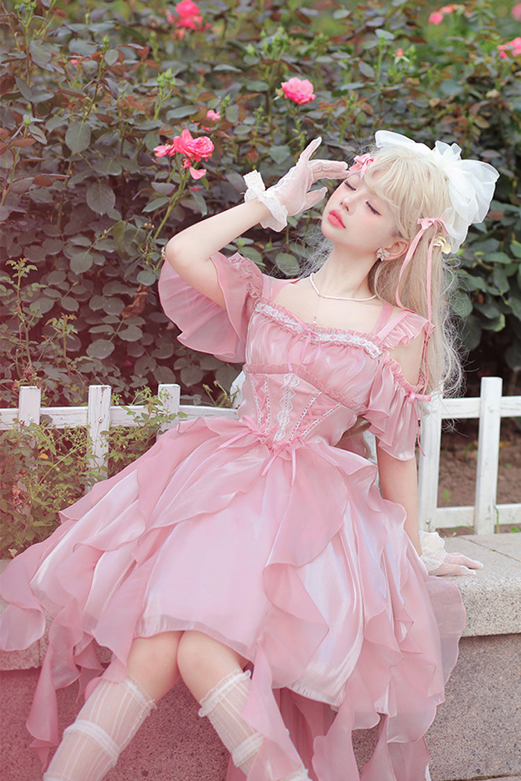 Rose Galaxy Corset Ribbon Lolita Jumper Dress