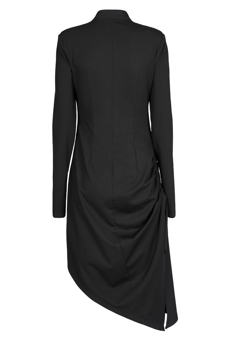Improved Cheongsam Pointed Hem Drawstring Collar Long Sleeve Punk Dress