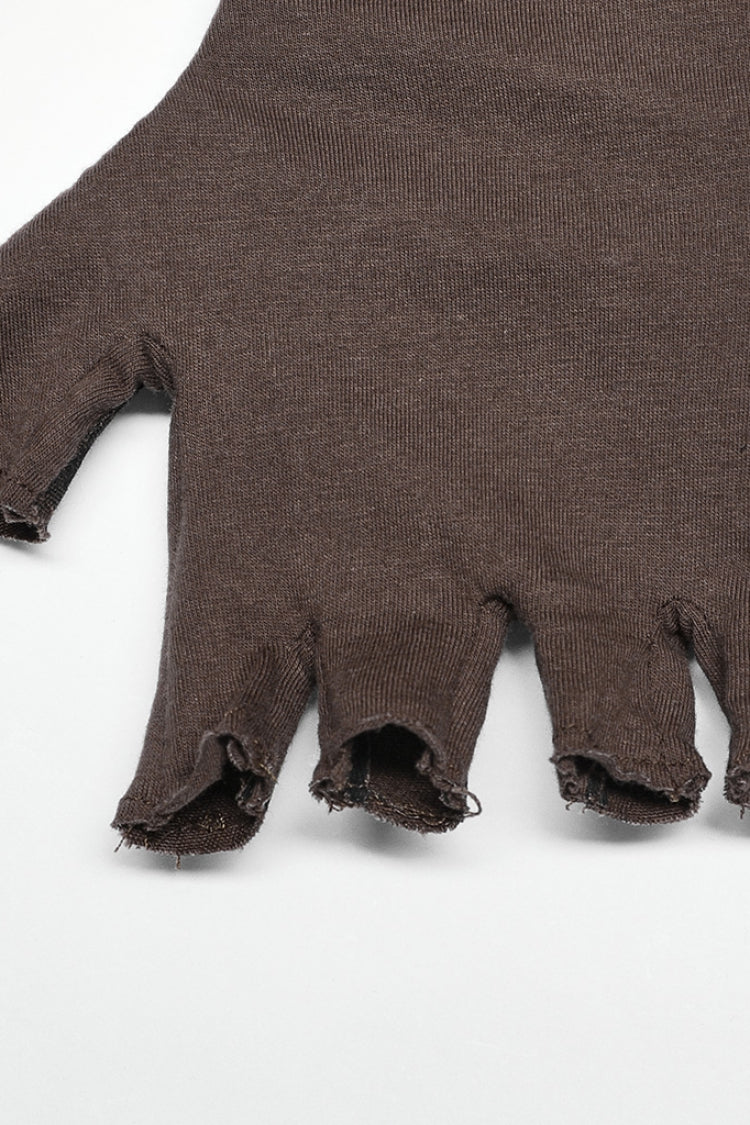 Steampunk Lace-Up Gloves with Rivet Print for Men in 2 Tones