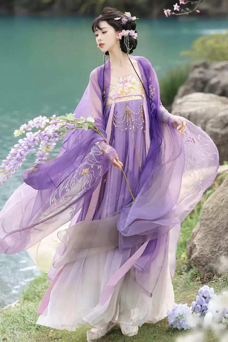 Violet Tang Dynasty Legends High Waist Printed Embroidered Hanfu Set