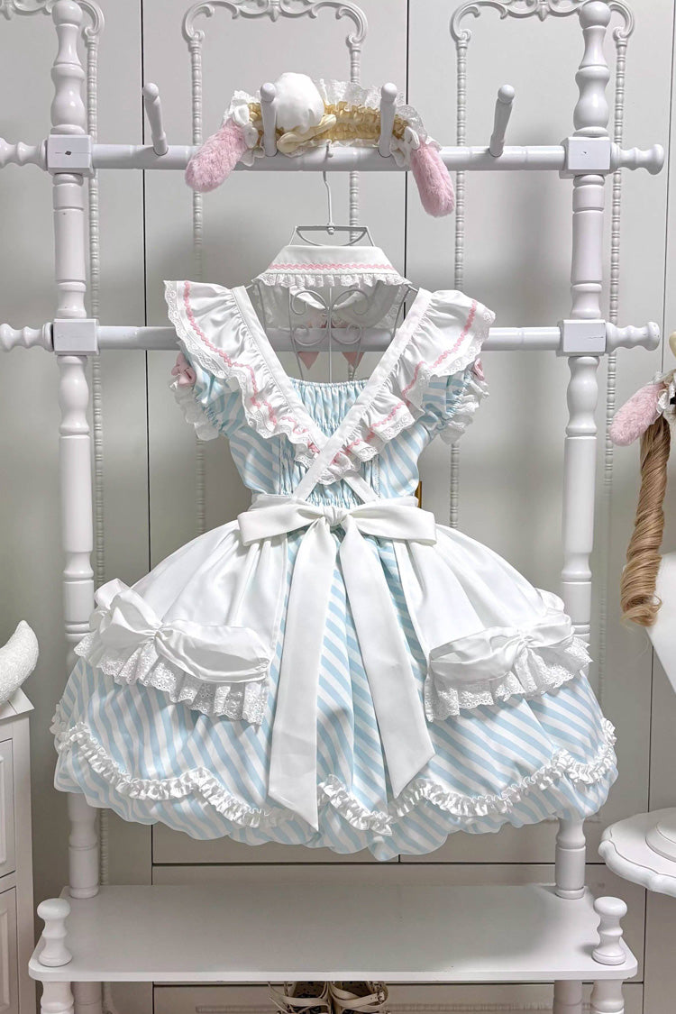 Puppy Pastry Chef Asymmetric Sweet Lolita Dress with Printed Ruffles