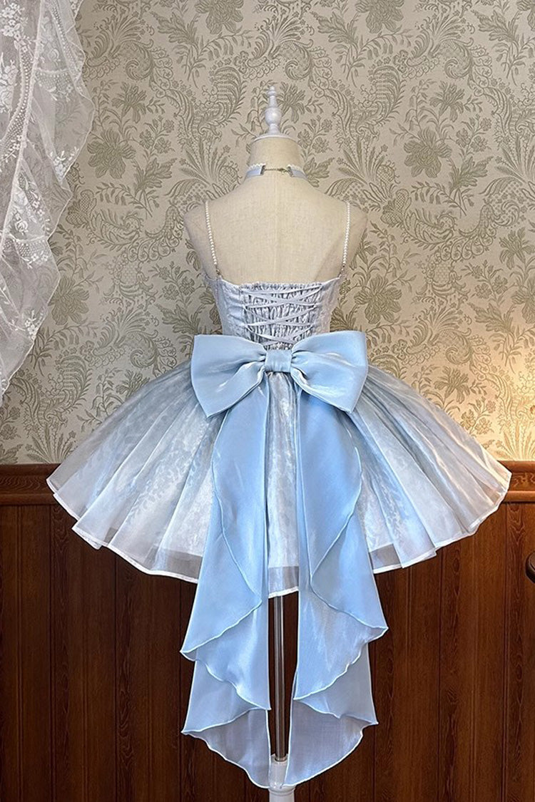 Azure Bridal Sweet JSK with Bowknot and Fish-Bone Corset