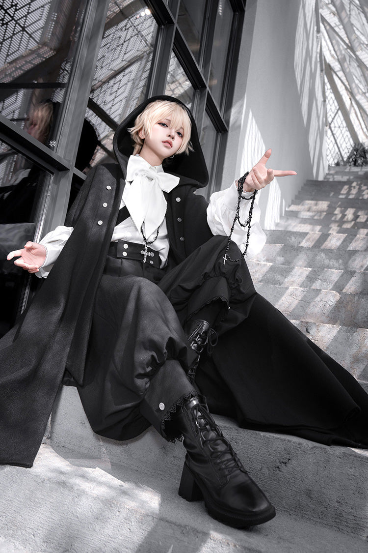 Midnight Bow Vintage Prince Blouse Pants Cloak Set - Code 003